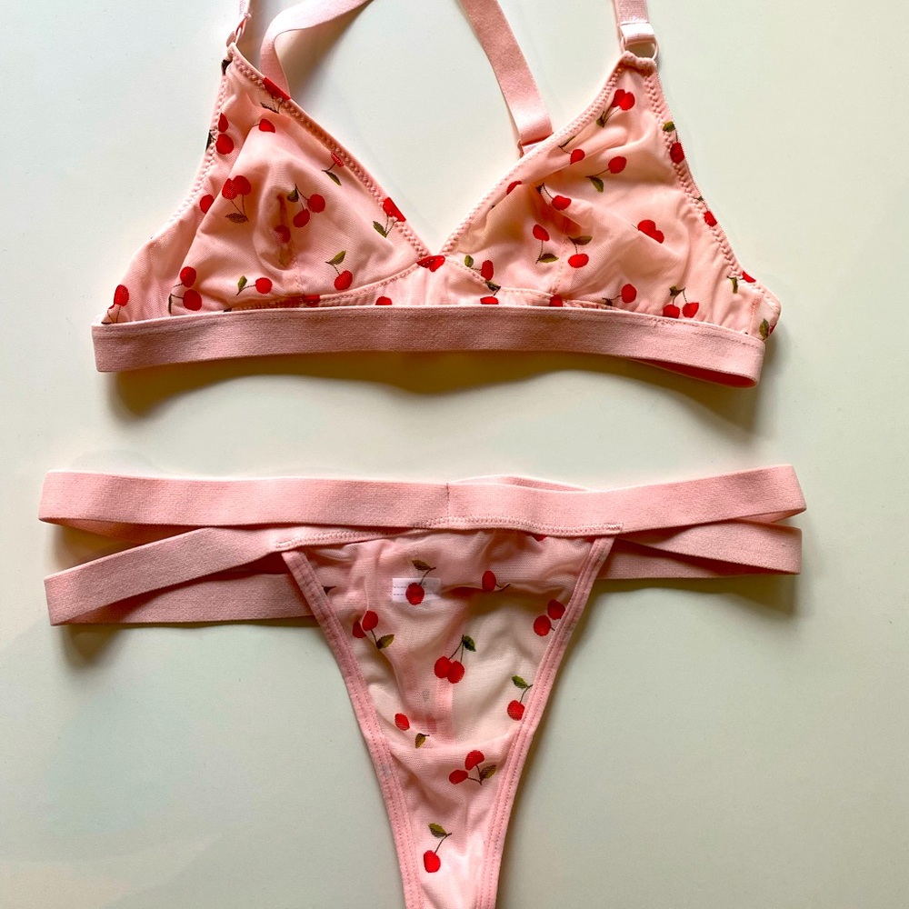 Sexy cherry lingerie set